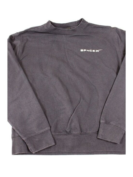SpaceX Black Crewneck Sweatshirt Small With Logo Front & Back
